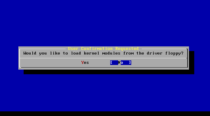 Load kernel modules from the driver floppy?