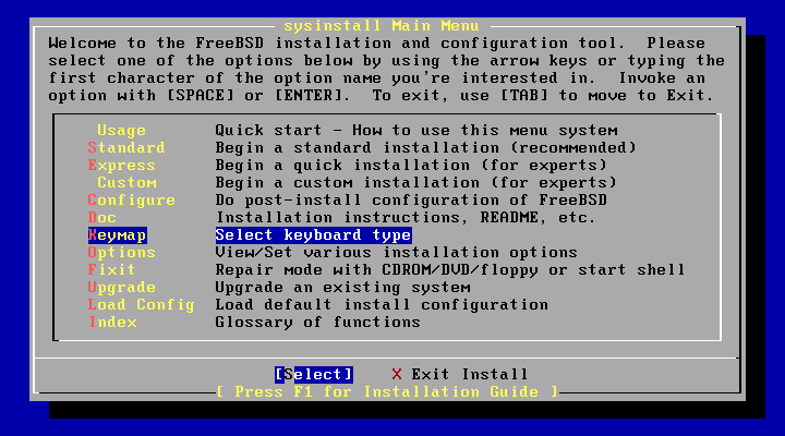 Main menu